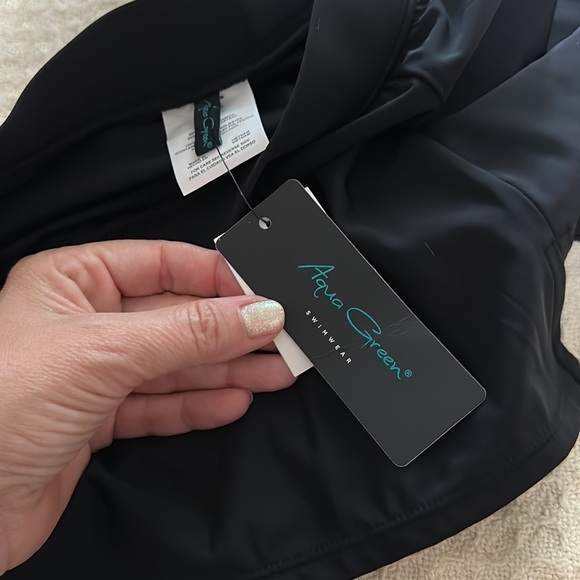 Aqua green swimwear, small, swim skirt, bottoms, new with tags black - Picture 3 of 4